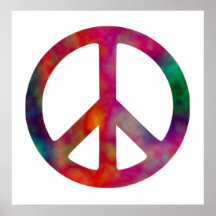 Tie Dye Peace Symbol Print