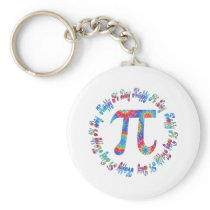 Tie Dye Pi Day Tees and Gifts Key Chains