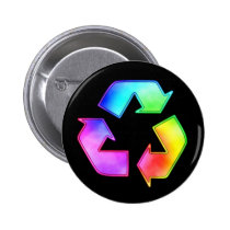 Tie Dye Recycling Symbol Button buttons