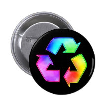 Tie Dye Recycling Symbol Button
