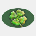 Tie-Dye Shamrock II Oval Stickers