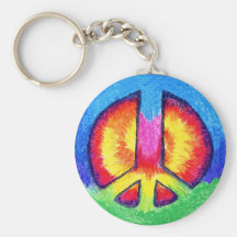Tie~Dyed Peace Keychain