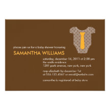 Tie Outfit Boy Baby Shower Invitations