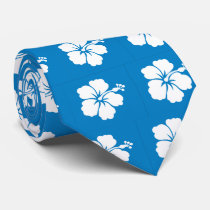 Tie with Hibiscus Design