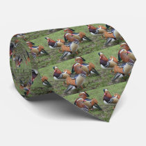 Tie with Mandarin Duck Design