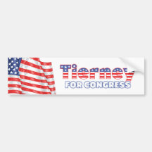 Tierney for Congress Patriotic American Flag Bumper Stickers