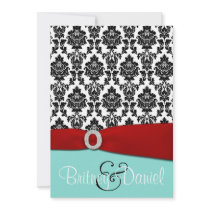 Tiffany Blue and Red Wedding Invitations