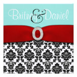 Tiffany Blue and Red Wedding Invitations