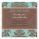 Tiffany Blue elegant damask save the date Custom Invite