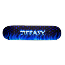 Tiffany blue fire Skatersollie skateboard.