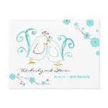 Tiffany Blue Lovebirds, Save the Dates Post Cards