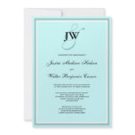 Tiffany Blue Monogram Invitation