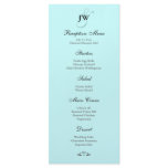Tiffany Blue Monogram Reception Menu Full Color Rack Card
