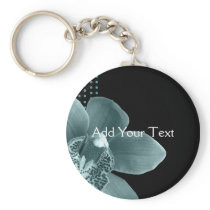 Tiffany Blue Orchid on Black
