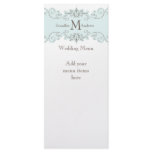 Tiffany Monogram Names Wedding Menu Cards rack cards