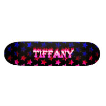 Tiffany skateboard pink fire and flames design.