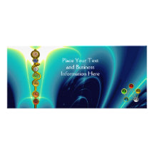 TIGE D'ASCLEPIUS AVEC 7 CHAKRAS, ÉNERGIE SPIRITUEL MODÈLE DE DOUBLE CARTE