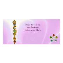 TIGE D'ASCLEPIUS AVEC 7 CHAKRAS, ÉNERGIE SPIRITUEL CARTE DOUBLE CUSTOMISABLE