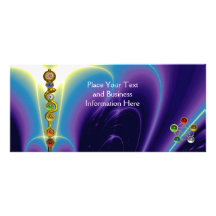 TIGE D'ASCLEPIUS AVEC 7 CHAKRAS, ÉNERGIE SPIRITUEL CARTES DOUBLES