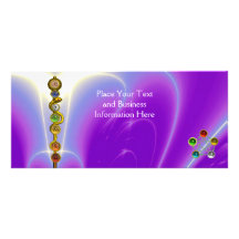 TIGE D'ASCLEPIUS AVEC 7 CHAKRAS, ÉNERGIE SPIRITUEL DOUBLE CARTE