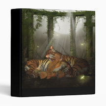 Tiger Binder With Tigers In The Jungle Ruins