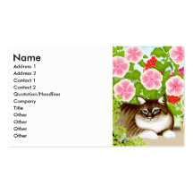 Tiger Cat in Garden Jungle Profile Card Business Cards