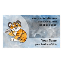 Tiger Cub Business Card - Blue and Grey