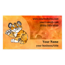 Tiger Cub Business Card - Fiery Orange