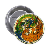 Tiger & Dragon Yin Yang buttons
