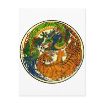 Tiger & Dragon Yin Yang Post Cards