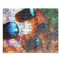 Tiger eye bass pickup knobs close up music note photo print