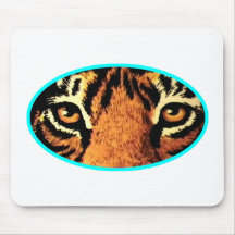 Tiger Eyes Cyan The MUSEUM Zazzle Gifts Mouse Pads
