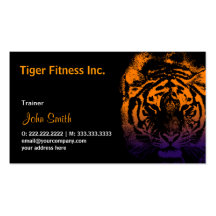 Tiger Fitness/Workout dark business card