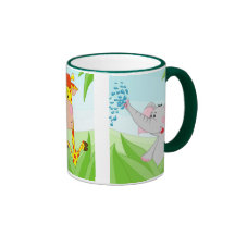 Tiger, giraffe and elephant coffee mug