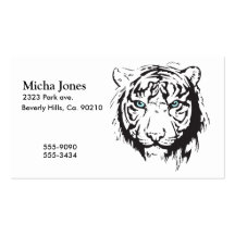 Tiger Head Blue Eyes Business Card