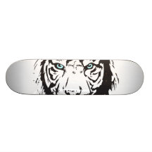 Tiger Head Blue Eyes Skate Board
