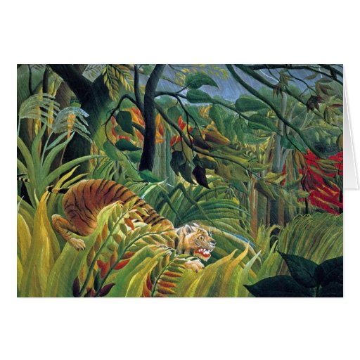 Tiger in a Tropical Storm (Surprised) Greeting Card