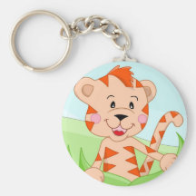 Tiger in grass keychains