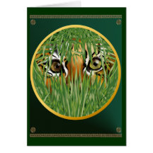 Tiger In The Grass Card
