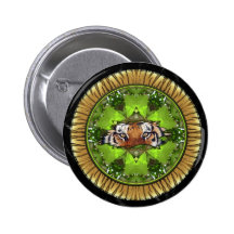 Tiger Kaleidoscope Pinback Buttons