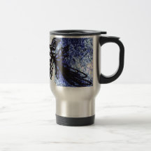 Tiger Leaf Drawing Blue CricketDesign Commuter Mug