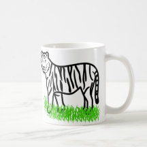 Tiger On Grass Coffee Mug