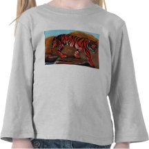 tiger on the rocks on toddler T shirt