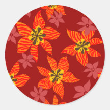 Tiger orchids pattern round sticker