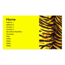 Tiger Pattern, Name, Address 1, Address 2, Cont... Business Cards