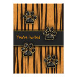 Tiger Paw Child Birthday Party Custom Invite