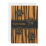 Tiger Paw Child Birthday Party Custom Invite