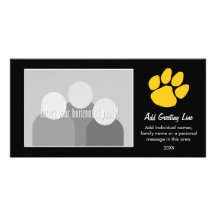 Tiger Paw Print - Sports Fan or Graduation Personalized Photo Card