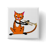 Tiger Playing the Trumpet Button