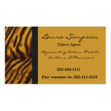 Tiger Print business card